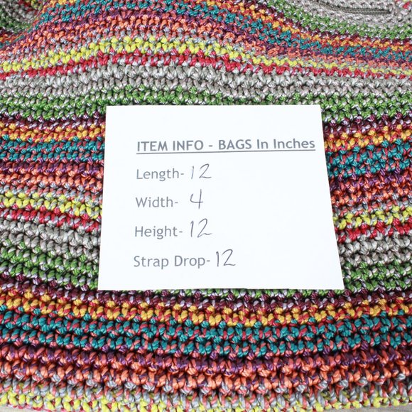 The Sak Multicolor Stripe Hand Crocheted Zippered Hobo Tote Shoulder Bag - Picture 9 of 9